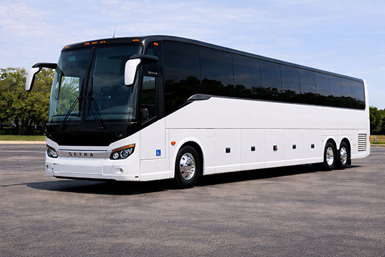 56-passenger charter bus available for charter in Hampton, VA